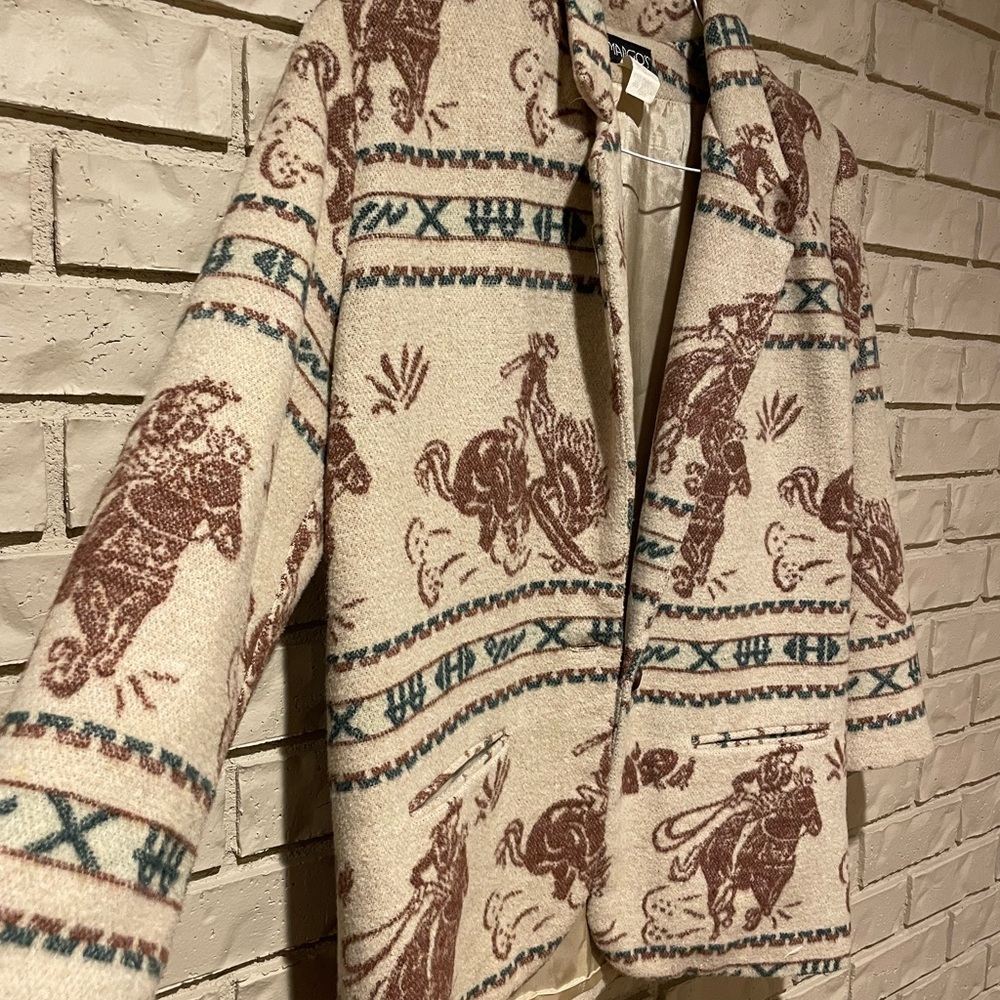 Pendleton Cream and Brown Patterned Blazer - image 2